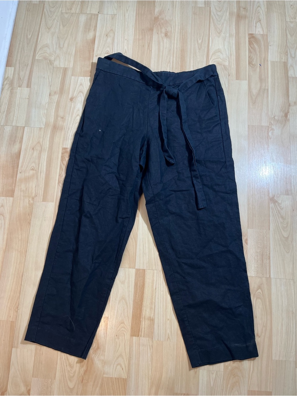 J.Crew Womens Tie Waist High Rise Linen Blend Pants Size 10